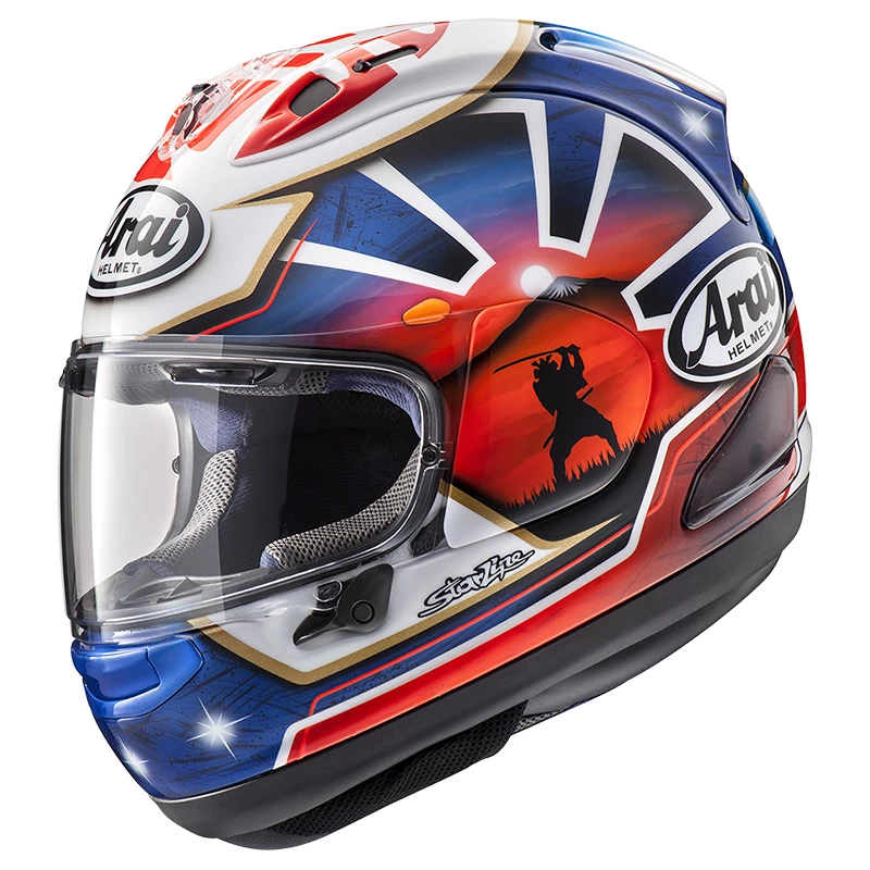 Fibra Casco Arai Rx-7v Evo Pedrosa Blue Spirit