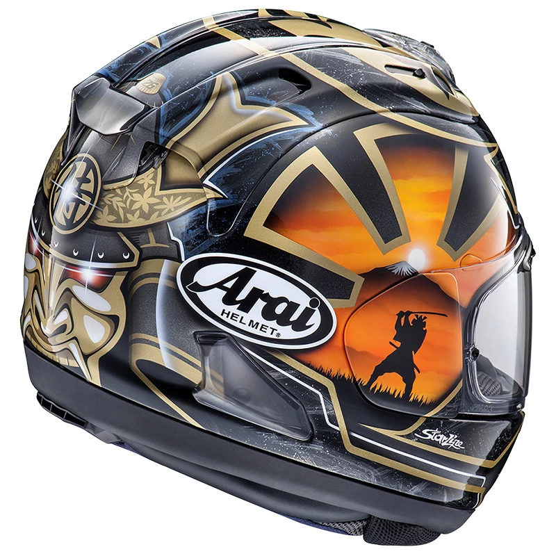 Fibra Casco Arai Rx-7v Evo Pedrosa Gold Spirit - immagine 2